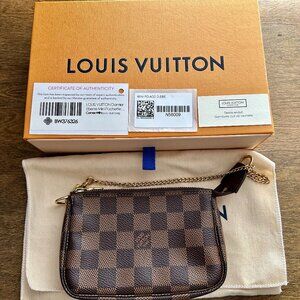 Louis Vuitton AUTHENTIC Mini Pochette Accessoire in Damier Ebene